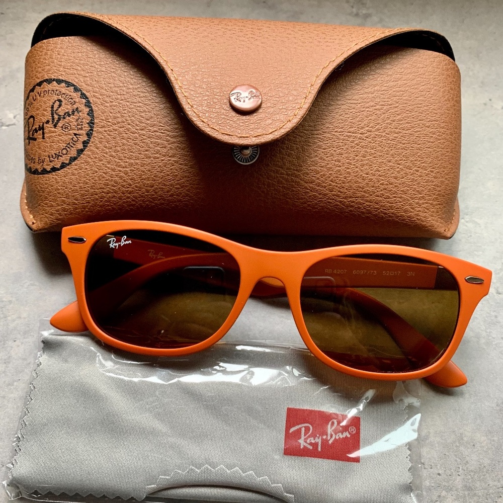 Orange Ray-ban Wayfarer sunglasses